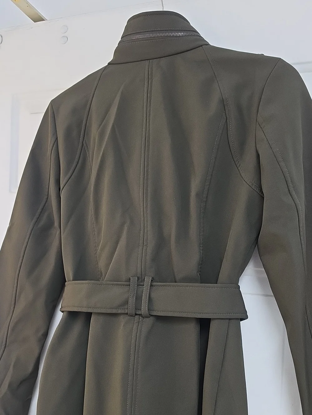 Michael Kors olive green asymmetrical military jacket